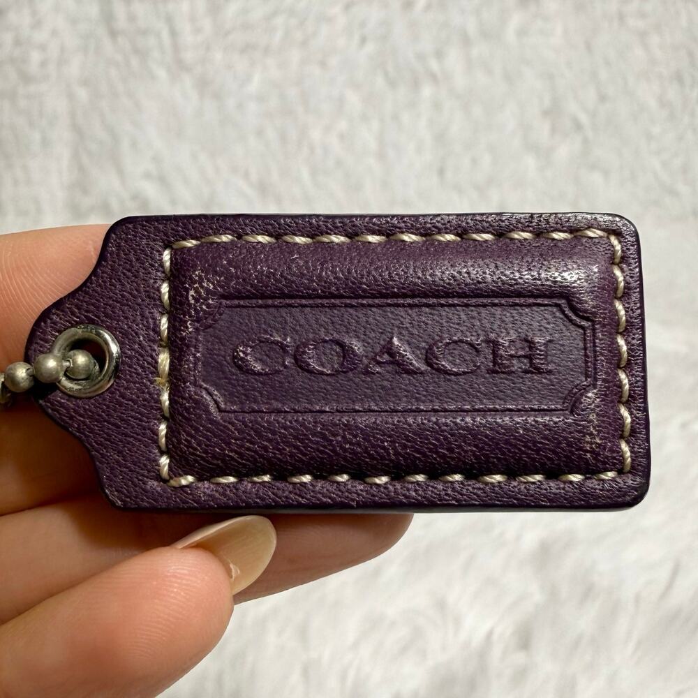 1.5" COACH Purple Fob Bag Charm Hang tag Hangtag